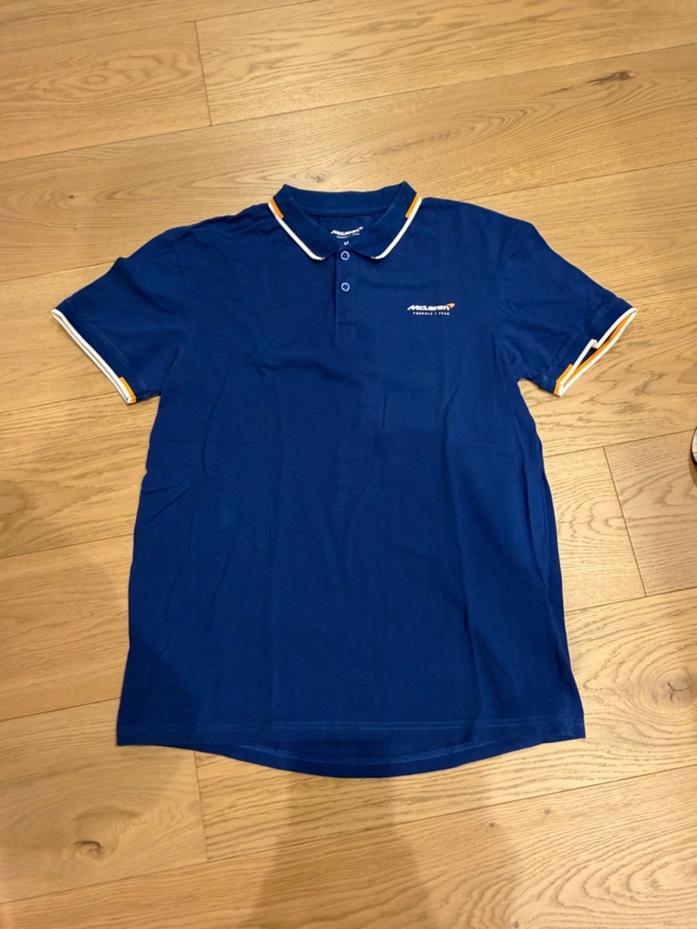 Men's Navy Polo with White & Orange Trim - McLaren